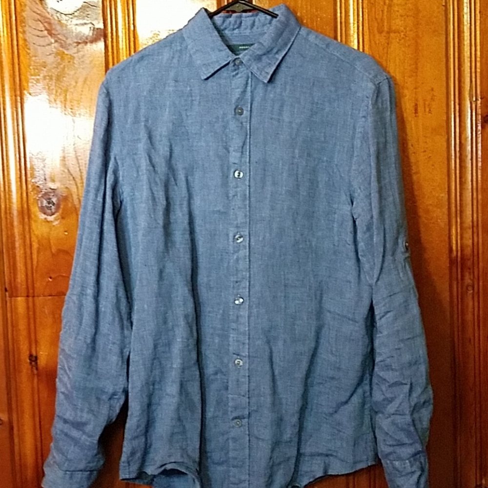 Perry Ellis linen button up shirt
